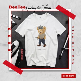 Áo thun thời trang unisex in hình gấu teddy đáng yêu cho các cặp đôi mtbe0608
