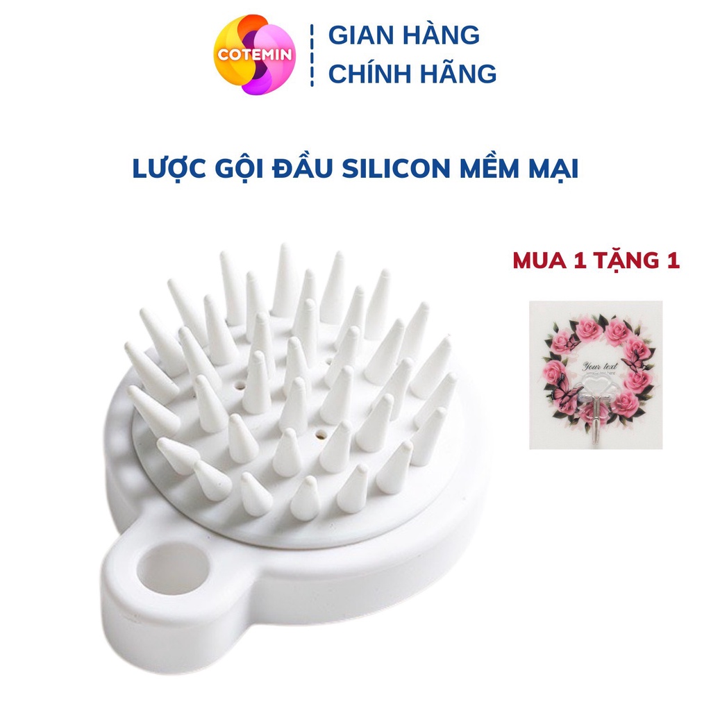 Lược Gội Đầu Muji Silicon Nhật Massage Đầu Giảm Stress Ngừa Rụng tóc Kích Thích Mọc Tóc Có Hộp COTEMIN