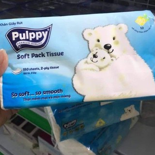 Combo 10 gói khăn giấy rút Pulppy