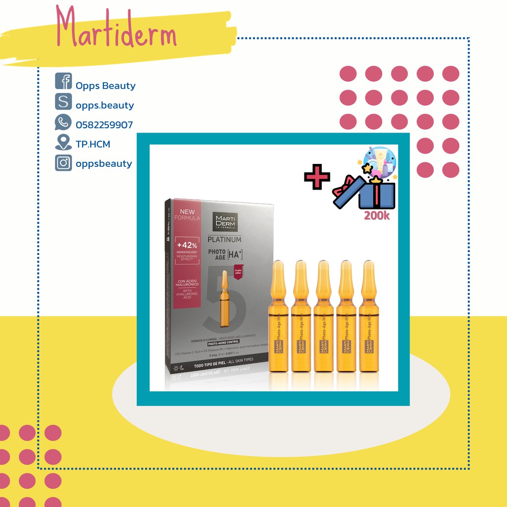 [MARTIDERM][CHÍNH HÃNG TEM CTY] Tinh chất Ampoule dưỡng sáng vitamin C MARTIDERM PHOTO AGE HA+ WITH 15% VITAMIN C