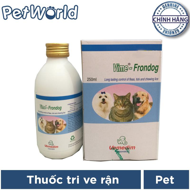 Thuốc xịt đặc trị diệt ve, bọ chét chó mèo Vime-Frondog 250ml