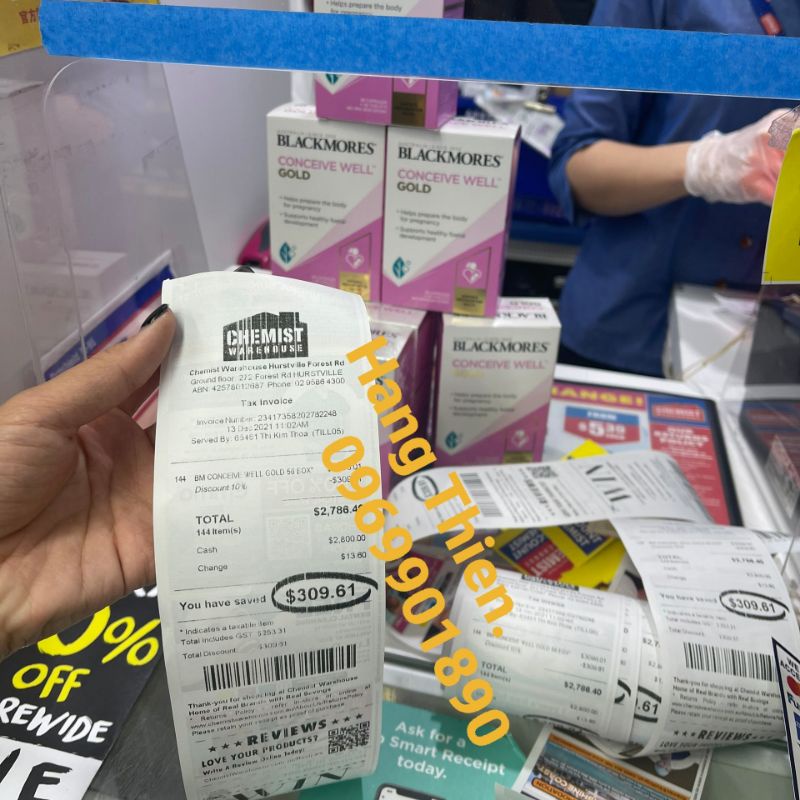 (Đủ bill) Viên uống bổ trứng, tăng khả năng thụ thai Blackmores conceive well gold 56 viên