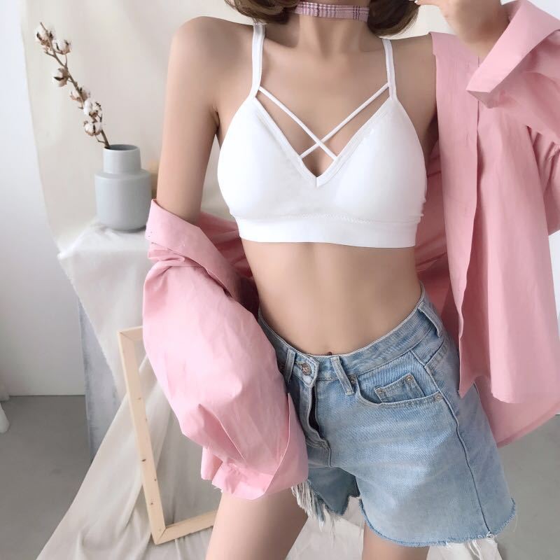 Áo Lót Bra Cotton Dây Đan Chéo Ngực Và Lưng Sexy mã CR3