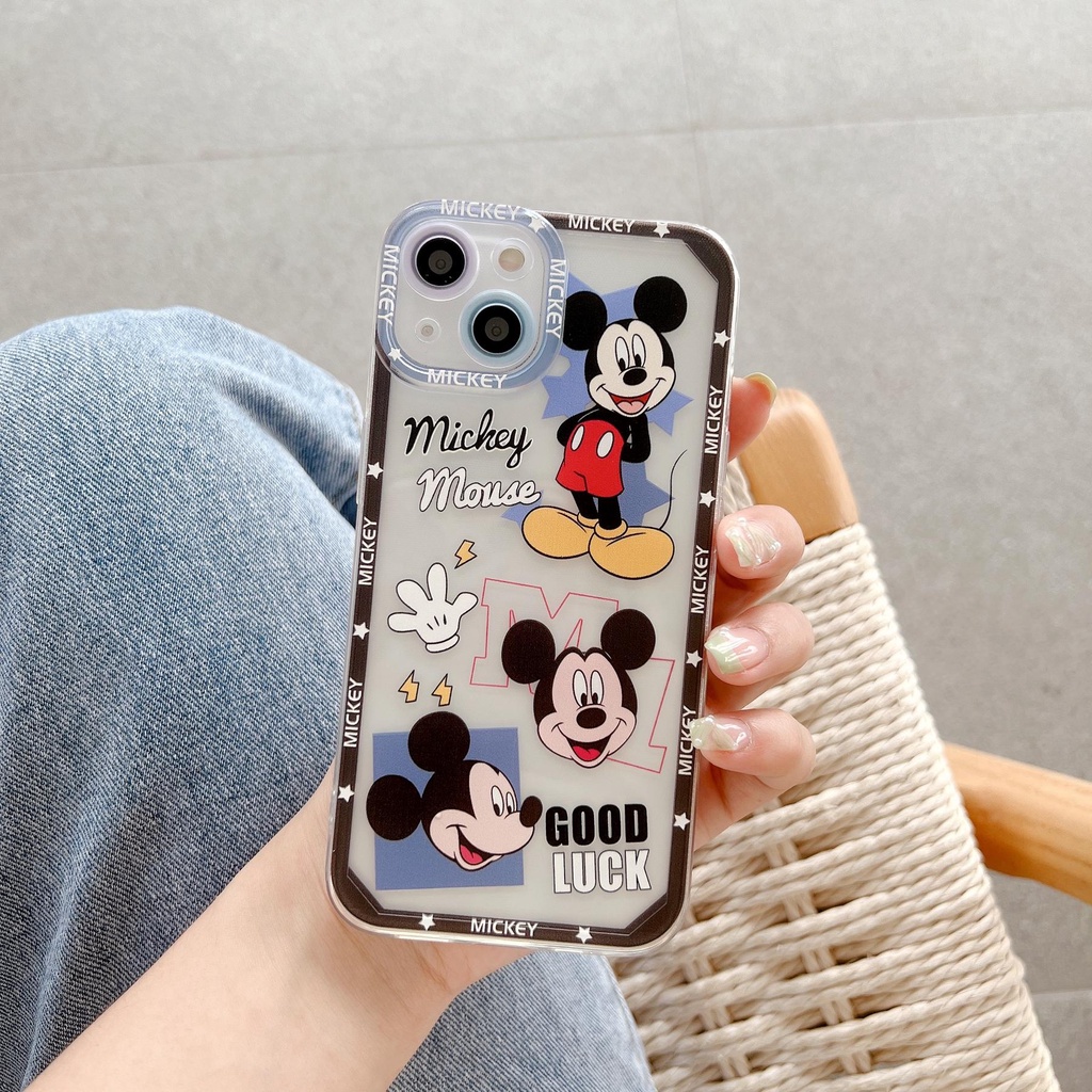 Ốp Điện Thoại Họa Tiết Hoạt Hình Mickey Donald Cho iphone 11 12 13 14 Pro XS Max XR 7 8 Plus