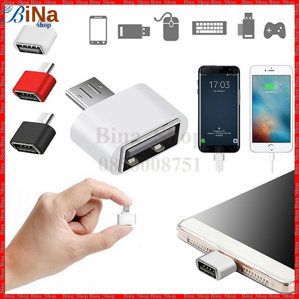 Đầu chuyển OTG micro USB/Type C sang USB trắng/đen | BigBuy360 - bigbuy360.vn