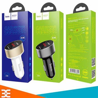 Tẩu sạc hoco z26: 2 cổng usb và có đèn báo led