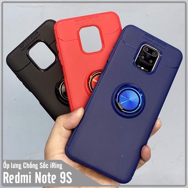 Ốp lưng Xiaomi Redmi Note 9S chống sốc iRing Auto Focus - 3 màu