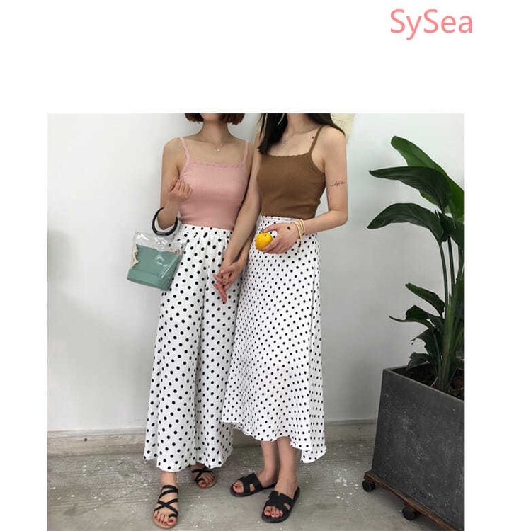 Áo Hai Dây Dệt Kim Màu Sắc Đơn Giản Cho Nữ