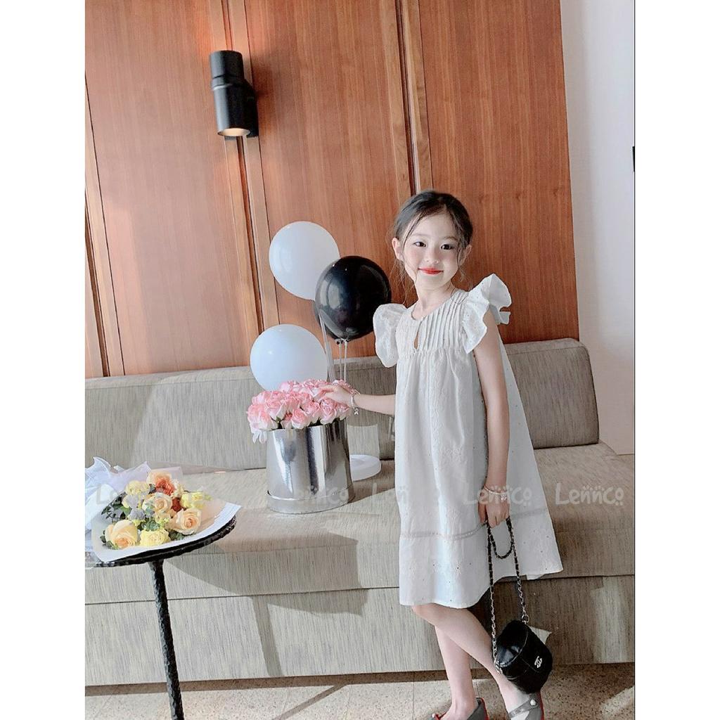 Váy thô thêu trắng Lennco cho bé gái