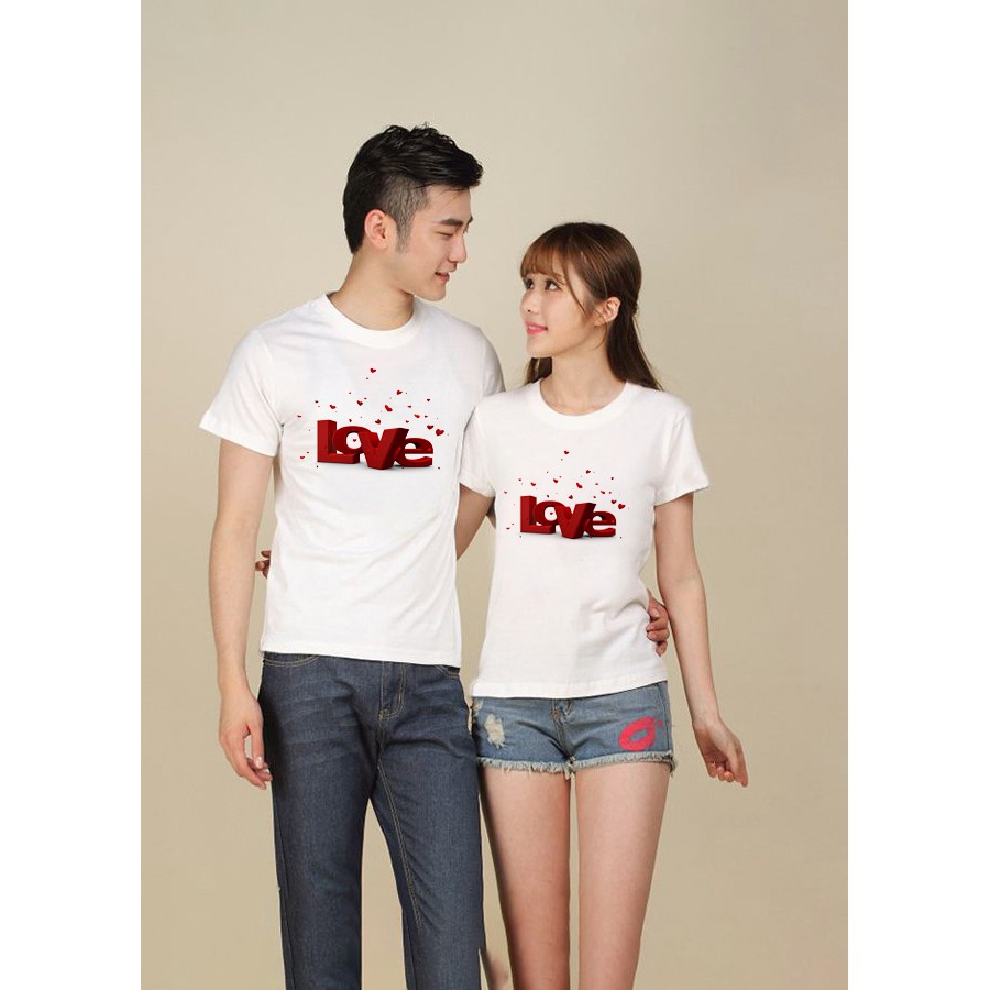 Áo đôi nam nữ love tim BK38 ( 2 áo )