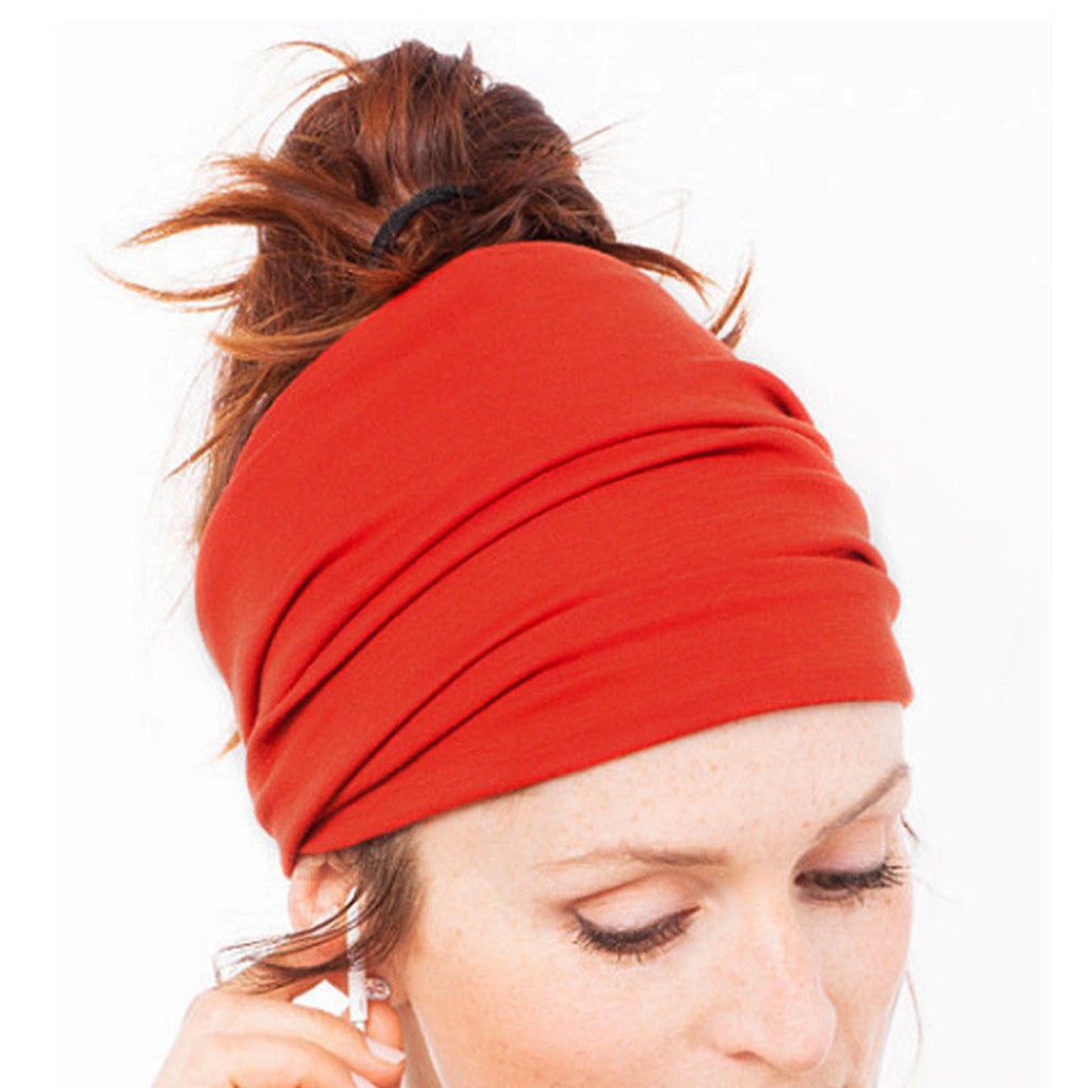 Băng Đô Turban Bản Rộng Co Giãn Phong Cách Boho Thời Trang Cho Nữ