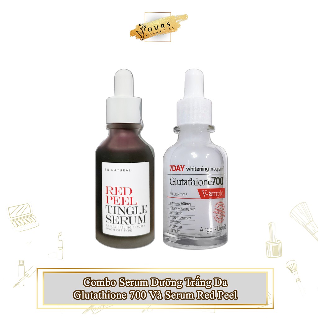 [Auth Hàn] Combo Serum Huyết Thanh Dưỡng Trắng Da 7 Day Glutathione và Serum Red Peel - Set Serum Glutathione và Peel Da