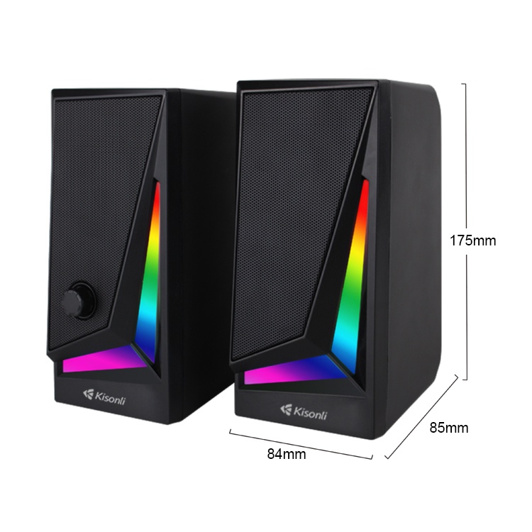 Loa vi tính 2.0 Kisonli X1 led RGB âm thanh cực hay - thiết kế hiện đại (đen) Nhất Tín Computer