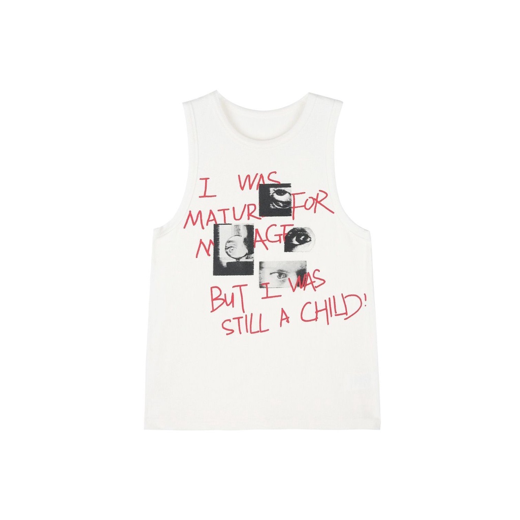 ♘⊕❇Áo Thun Sát Nách Cổ Tròn Dáng Rộng Họa Tiết Kẻ Sọc Thời Trang Retro Mỹ Cho Nữ