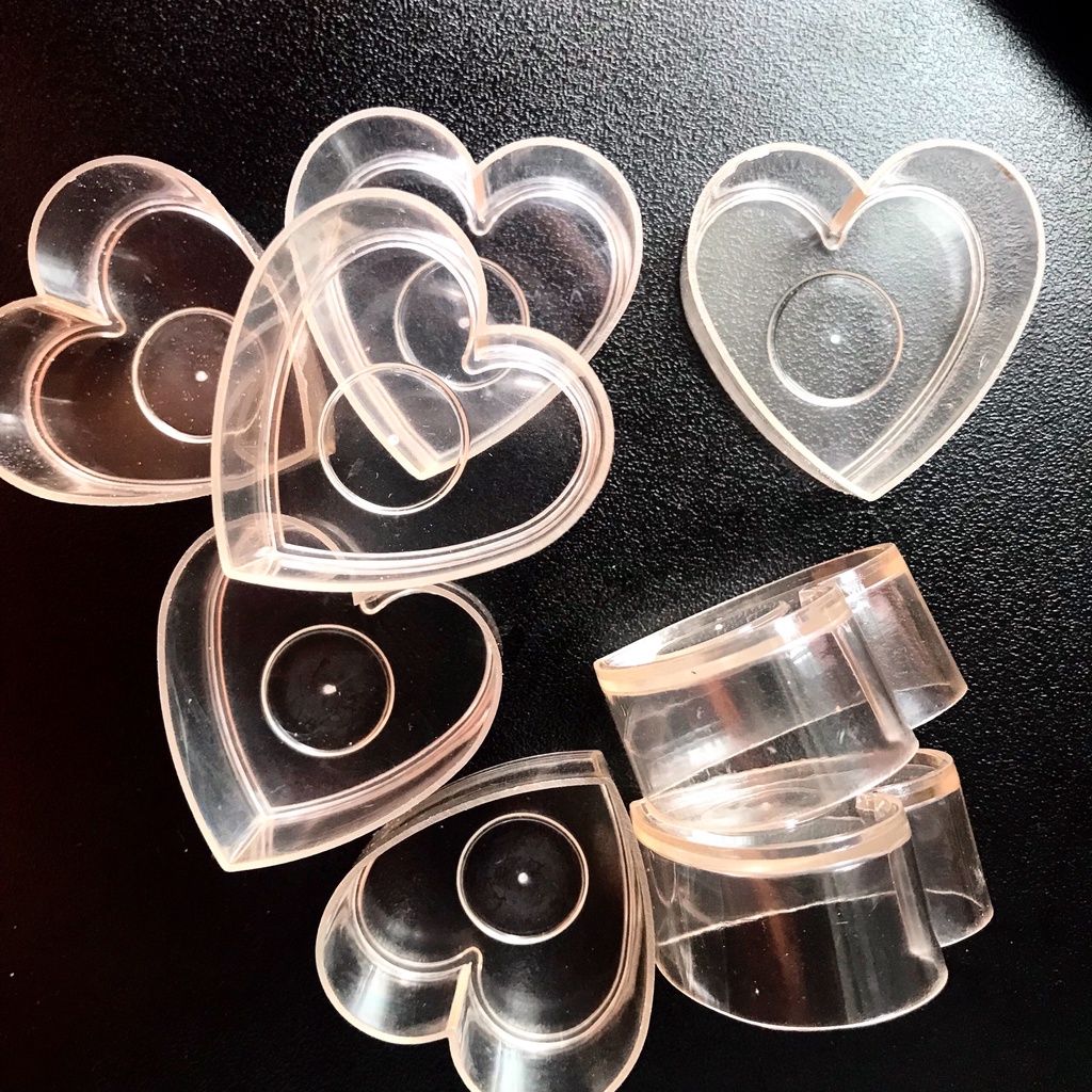 Combo 10 Vỏ tealight trái tim + bấc nến