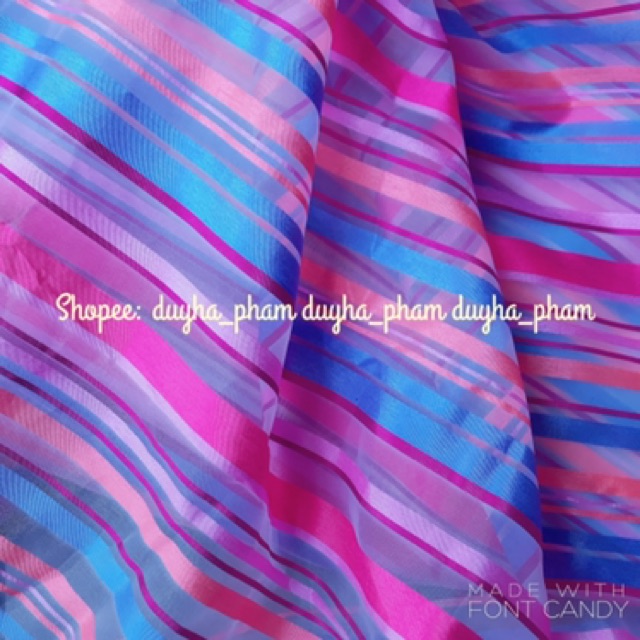 VOAN KÍNH DỆT SỌC COLOR BLOCK