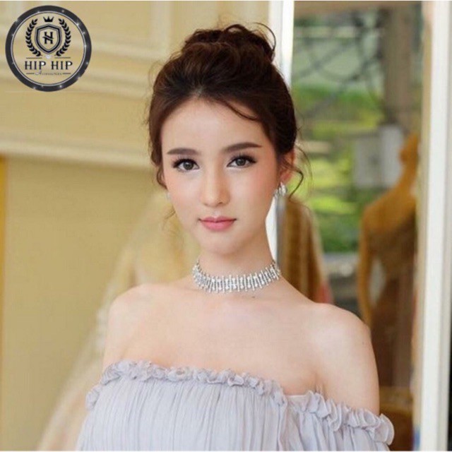 Vòng cổ/Chocker răng cưa đính FULL đá cao cấp sang chảnh siêu xinh