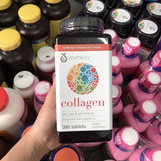 [ Date từ 2021] Mẫu mới  Viên uống Collagen youtheory  390 viên  của Mỹ  Tuýp 1,2 &3 đẹp da, chống lão hóa, tàn nhang