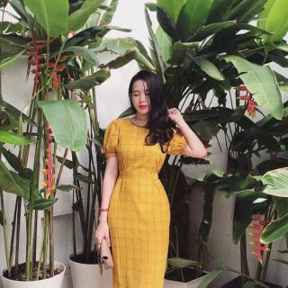 Đầm dài soc caro