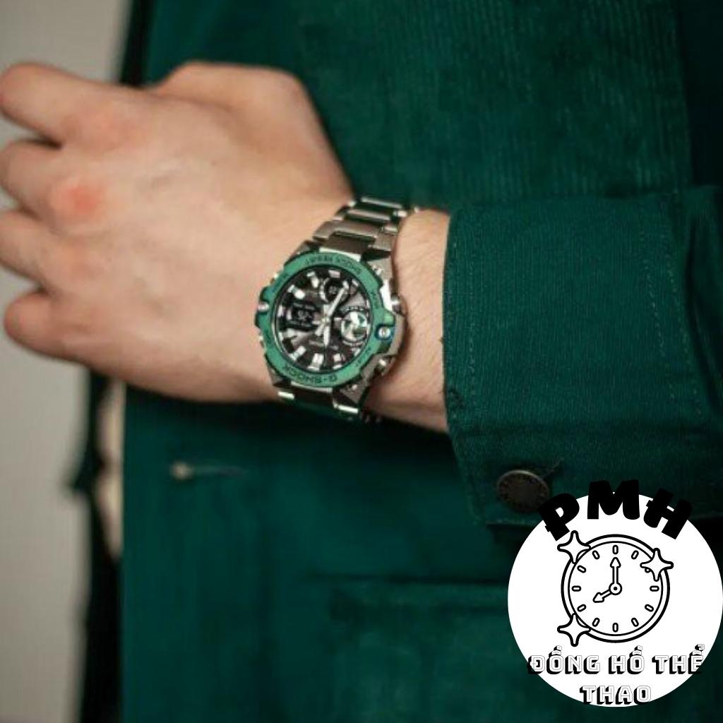 Đồng hồ nam Full thép GST-B400-1A Thể thao màu xanh lá kích thước 46,6mm × 49,6mm × 12,9mm
