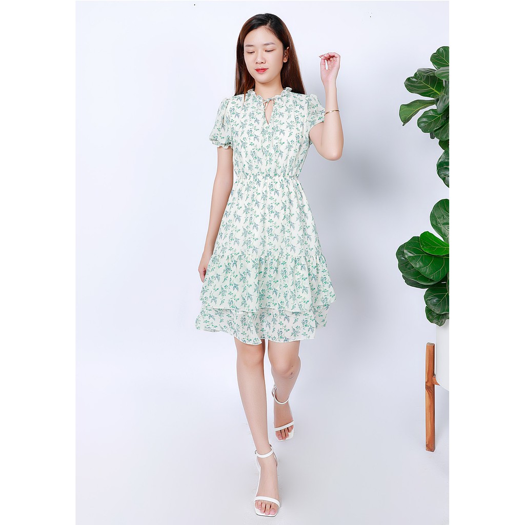 Váy hoa xòe chun eo V727 NỮ TNG