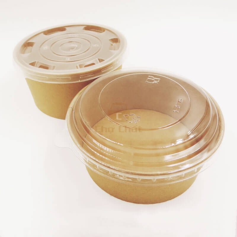Set 50 tô giấy Kraft dùng 1 lần 750ml dáng lùn - KingPack