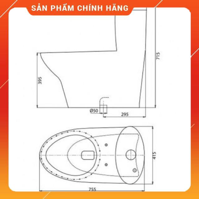 (SALE) Bồn Cầu Viglacera V37 Nắp V68 + Vòi Xịt VG826- hàng chính hãng có phiếu bảo hành