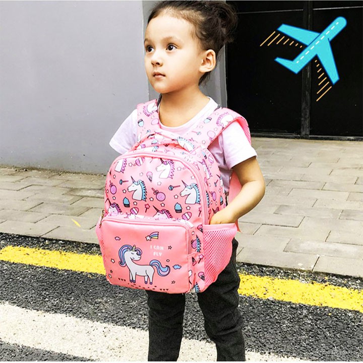Balo mẫu giáo hình unicorn vải dù không thấm nước cho bé 3-5 tuổi BBShine – B017