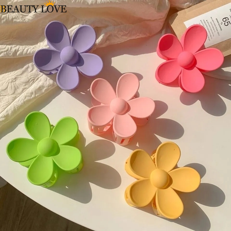 [Mới] Kẹp Tóc Móng Vuốt Hoa Năm Cánh Màu Kẹo Ngọt Ngào Phong Cách Hàn Quốc Đơn Giản Cho Nữ