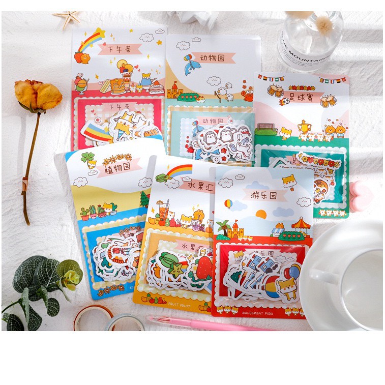 Bộ sticker/ Hình dán Họa Tiết Vui Nhộn (40 Hình)