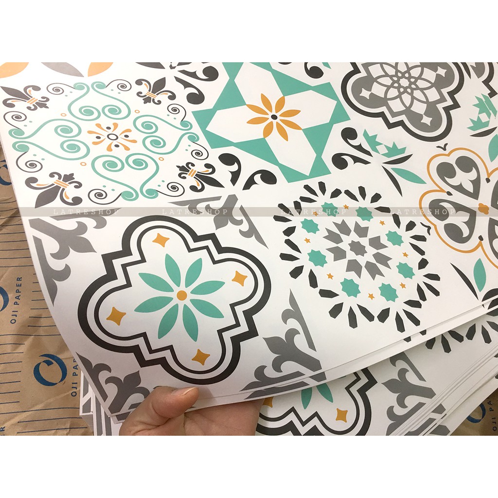 Decal dán tường decor dán bếp kính nhà tắm decor chịu nhiệt dễ lau chùi đề can loại 1 - Mint