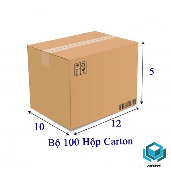 Bộ 100 Hộp Carton 12x10x5 Cm Thùng Carton Giá Rẻ