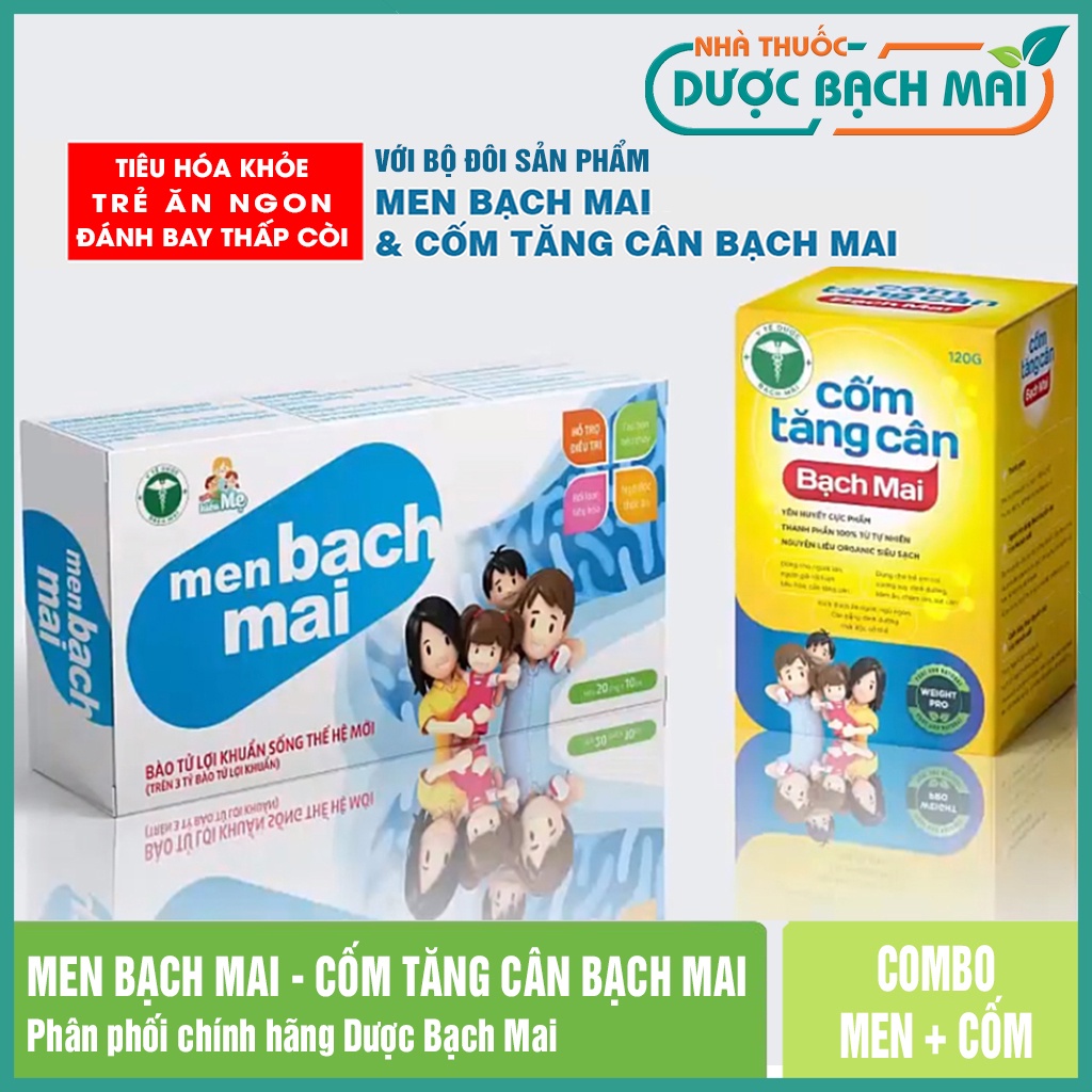 Cốm tăng cân bạch mai, men bạch mai - Phân phối chính hãng Dược Bạch Mai - Date mới nhất [COMBO]