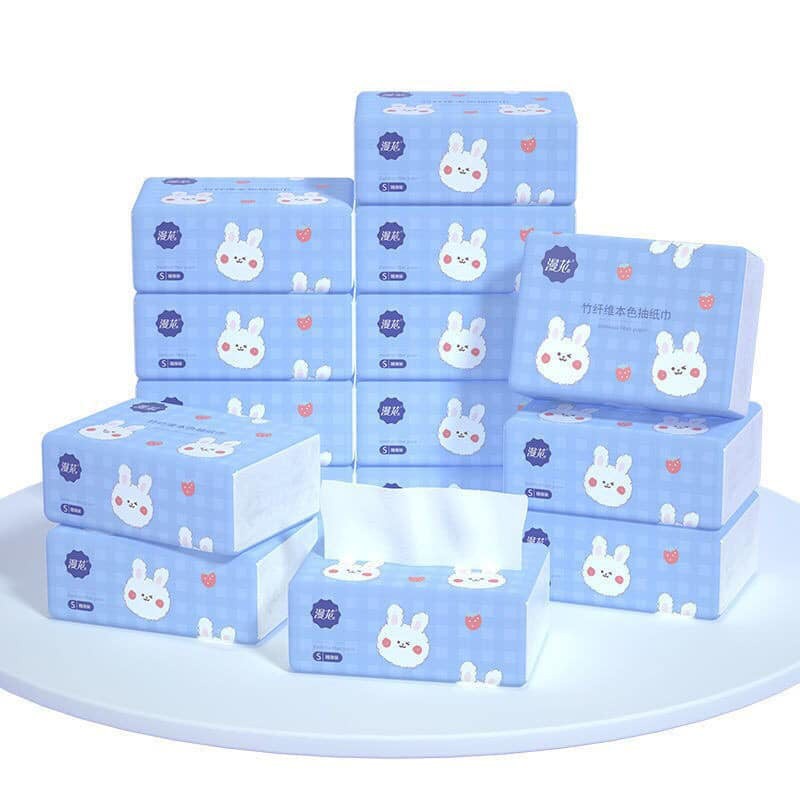 1 Thùng Khăn Giấy Rút Hình Thỏ 4 Lớp Siêu Dai, Chất Giấy Mịn