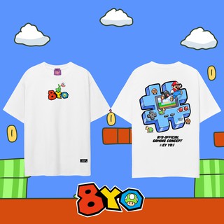 Áo thun tay lỡ 8YO phông Unisex nam nữ Premium Cotton oversize form rộng GAMING - Trắng