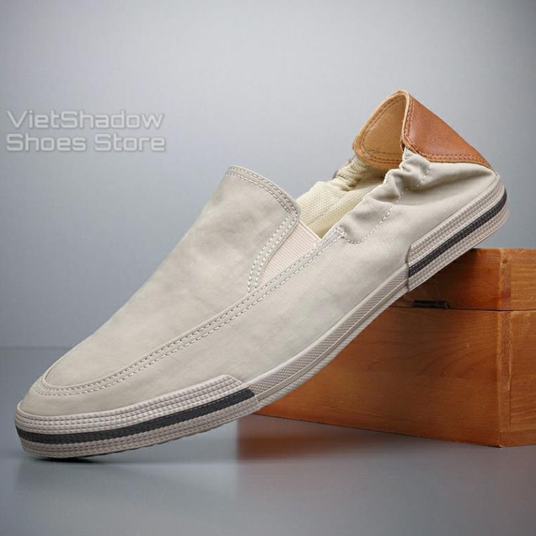 Slip on nam - Giày lười vải nam cao cấp - Mũ giày bằng polyester (gió) chống thấm 4 màu tuyệt đẹp - Mã 20610 .