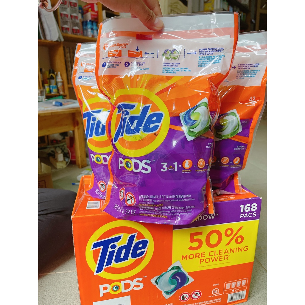 Viên giặt Tide Pods 3in1 bịch 42 viên mẫu mới nhất