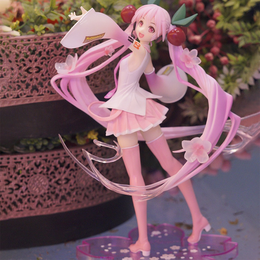 Mô Hình Đồ Chơi Nhân Vật Hatsune Miku Bằng PVC Màu Hồng Sakura