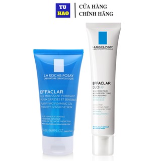 Bộ đôi kem dưỡng giảm mụn, ngừa thâm La Roche Posay Effaclar Duo+ 40ml và Gel rửa mặt Effaclar Gel Moussant 50ml
