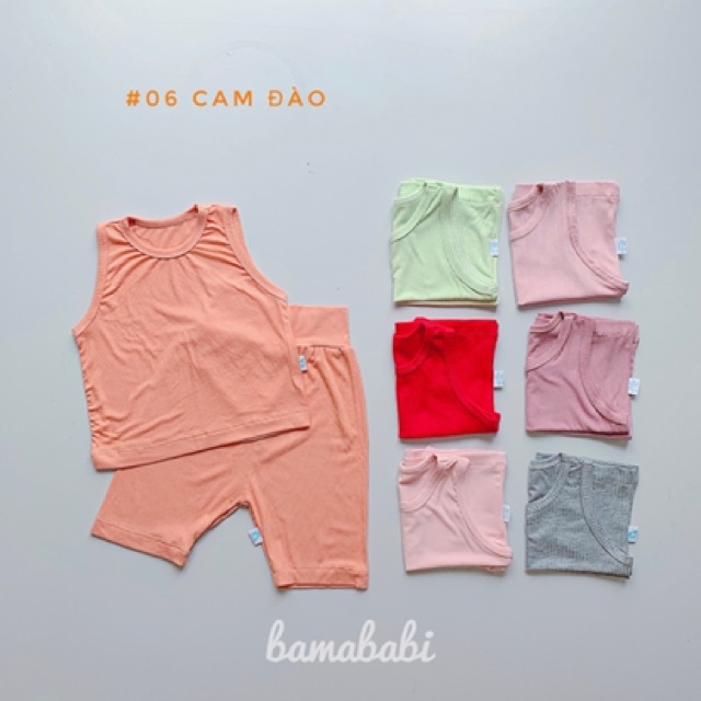 Rẻ Vô Địch - Bộ đồ ngủ trẻ em 3 lỗ Pastel Summer - Made by Bama Babi