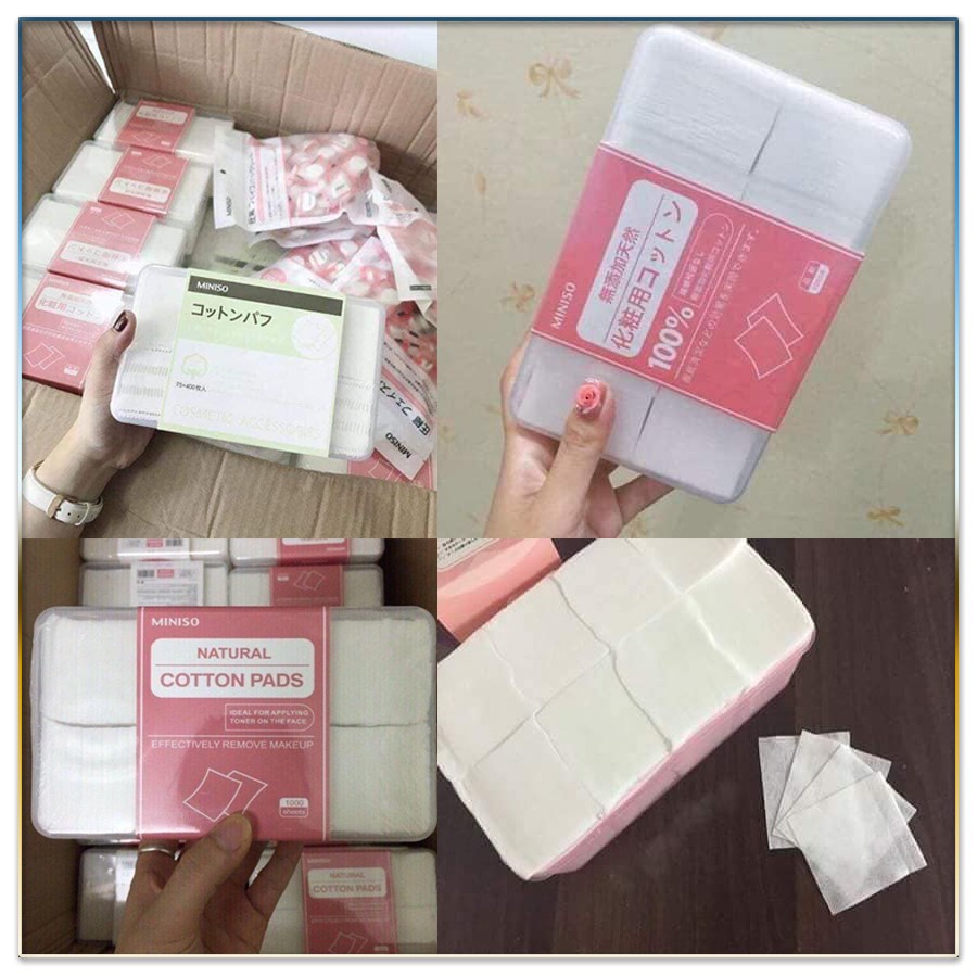 Hộp Bông Tẩy Trang Miniso 1000 Miếng – Nhật Bản