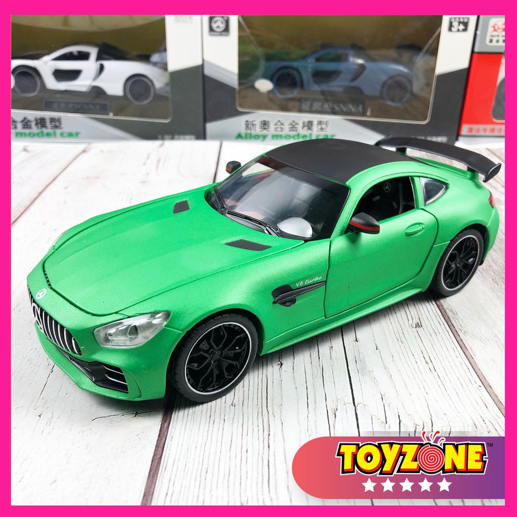 Xe Mô Hình Mercedes AMG GTR 1:24 hãng Chezhi Khung Xe Kim Loại, Phong Cách Thể Thao - Không Có Hộp Đựng