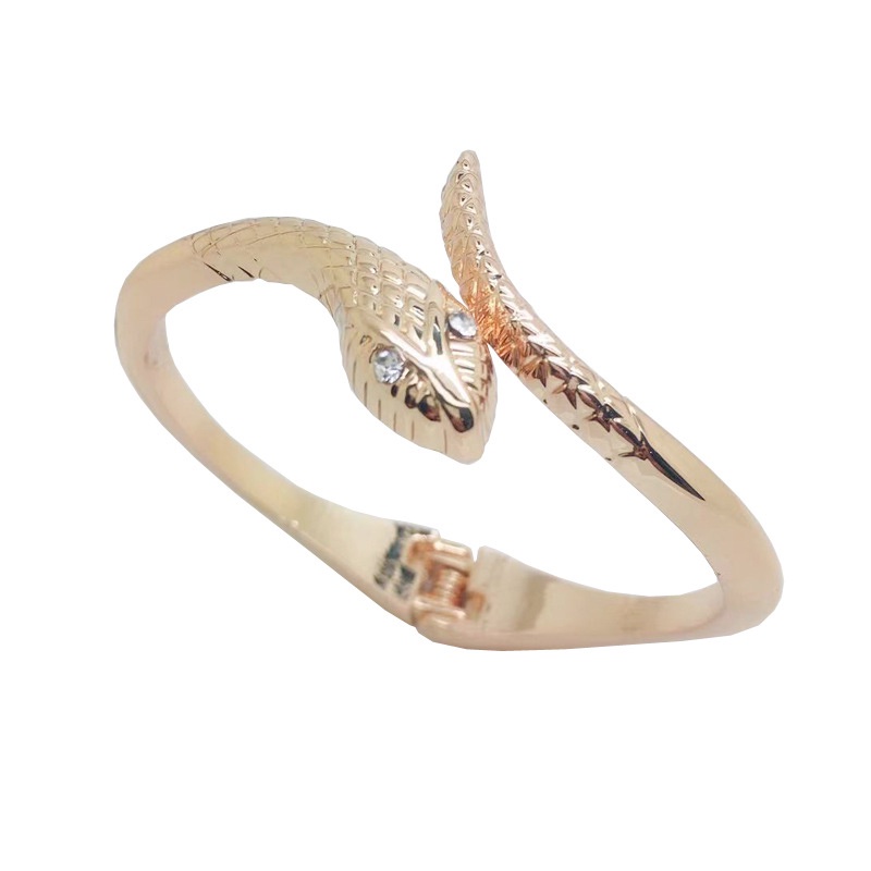 Vòng Tay Xương Rắn Kim Loại Mạ Vàng Thời Trang Dành Cho Nam Và Nữ