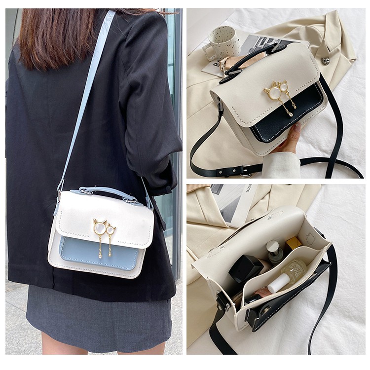Bộ nguyên liệu tự làm túi xách đeo chéo móc mèo da PU đi chơi, dạo phố thanh lịch có clip hướng dẫn
