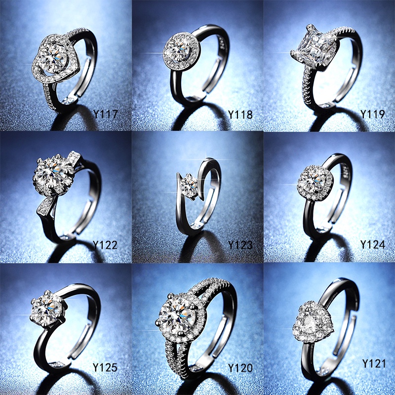 Nhẫn Đeo Tay Kim Cương Nhân Tạo Aifei Moissanite 1 Karat Six-JH01 Cho Nữ