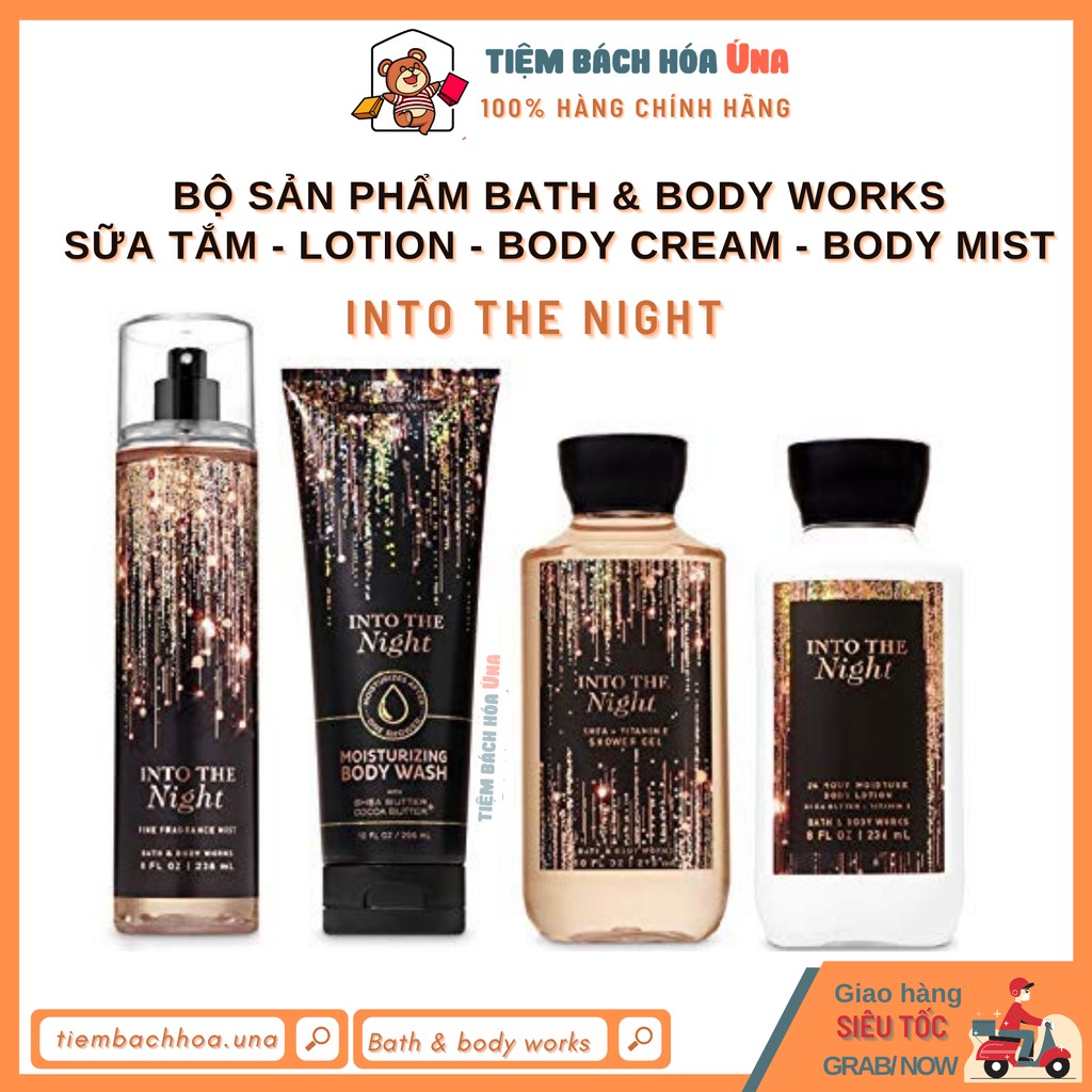 [Bill US] Into the night | Bộ Sản Phẩm sữa tắm dưỡng thể xịt thơm toàn thân Bath and Body Works (BBW)