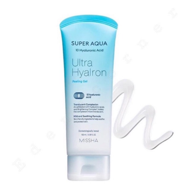 Tẩy da chết Missha Super Aqua Ultra Hyalron Peeling Gel - Chất gel tẩy da chết mặt nhẹ nhàng, dưỡng ẩm da