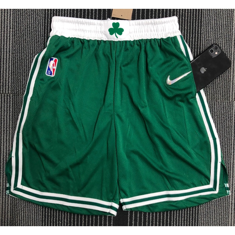 Quần Short Bóng Rổ Xanh Lá Có Túi Bên Hông 2022 Celtics