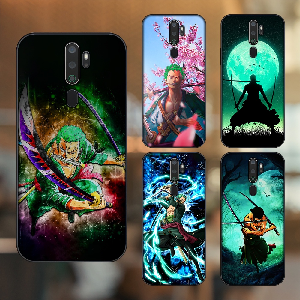 Ốp lưng Oppo A5 2020, A9 2020 viền đen in hình Zoro One Piece