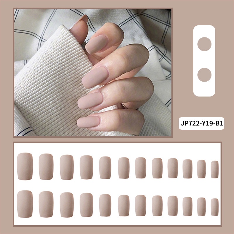[ 722 - 19 XÁM HỒNG NUY ] Móng Giả Phom VUÔNG DÀI - SƠN MỊN [Tặng Miếng Dán Và Dụng Cụ] Lẻ